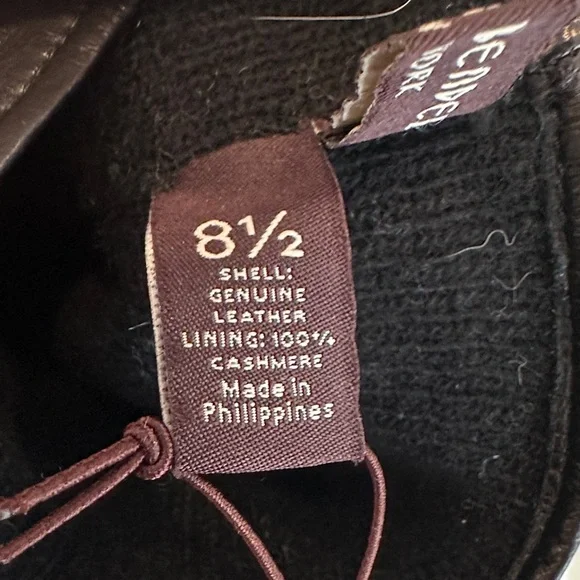 henri bendel Black Long Leather Gloves with Embellished Logo - Picture 8 of 8